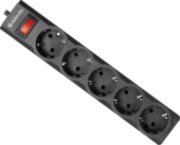 Сетевой фильтр Defender ES largo 1,8 м, черный, 5 розеток (пакет) Defender ES largo (1.8 м, 5 розеток)