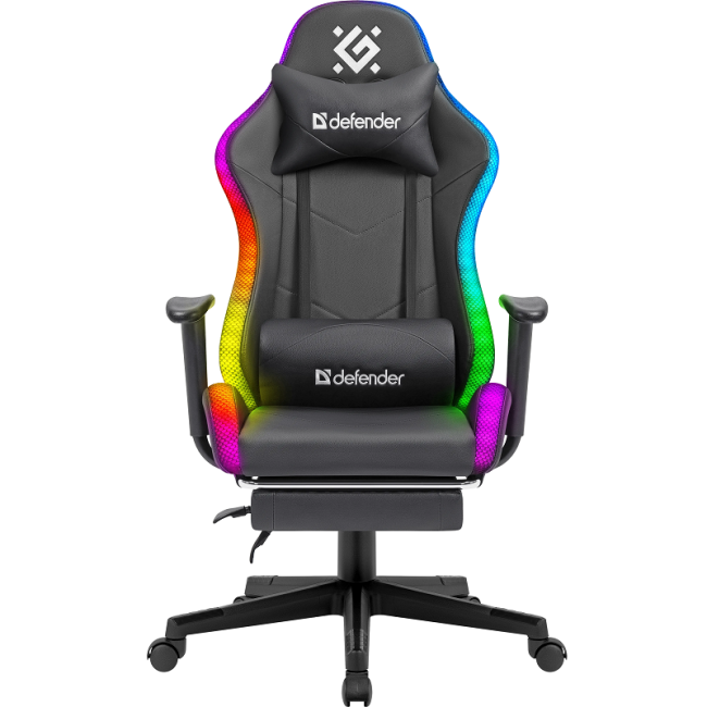 Defender Игровое кресло Watcher Черный,подсветка,полиуретан Defender 64334 Defender Игровое кресло Watcher Черный,подсветка,полиуретан Defender 64334