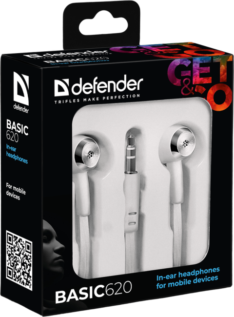 Defender Наушники вставки Basic 620 белый Defender Basic 620 Defender Наушники вставки Basic 620 белый Defender Basic 620