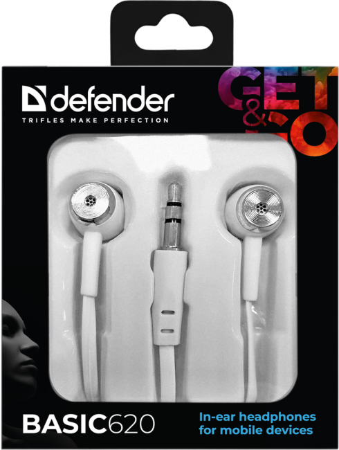 Defender Наушники вставки Basic 620 белый Defender Basic 620 Defender Наушники вставки Basic 620 белый Defender Basic 620