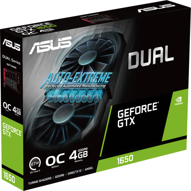 Видеокарта ASUS DUAL-GTX1650-O4GD6-P-V2 Видеокарта ASUS DUAL-GTX1650-O4GD6-P-V2