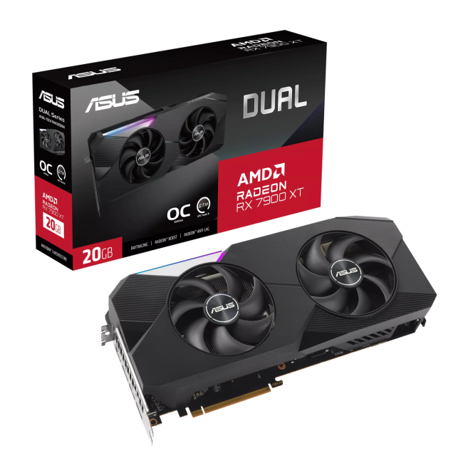 Видеокарта ASUS DUAL-RX7900XT-O20G (90YV0IV2-M0NA00) Видеокарта ASUS DUAL-RX7900XT-O20G (90YV0IV2-M0NA00)
