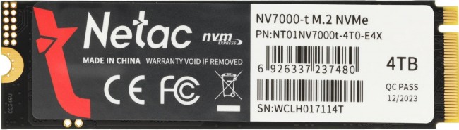 Накопитель SSD Netac NT01NV7000T-4T0-E4X Накопитель SSD Netac NT01NV7000T-4T0-E4X