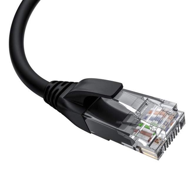 GCR Патч-корд прямой 1.0m UTP кат.5e, черный, левый угол, литой, ethernet high speed, RJ45, T568B, GCR-53127 Greenconnect RJ45(m) - RJ45(m) Cat. 5e 1м чёрный
