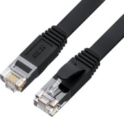 GCR Патч-корд 1.0m PROF плоский прямой кат.7 ethernet, медь, черный, RJ45, T568B Greenconnect GCR-53076 кат.7, 1 м