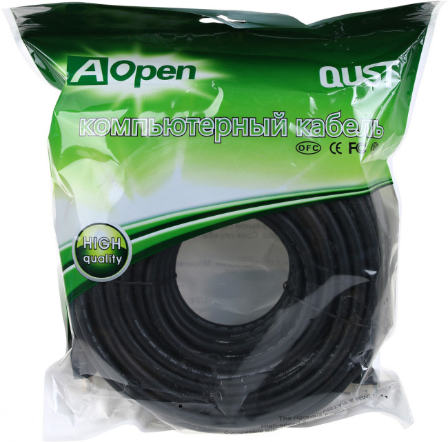 Кабель HDMI 19M/M+2 фильтра 1.4V+3D/Ethernet AOpen/Qust <ACG511D-20M> 20m AOpen HDMI (m) - HDMI (m) 20м