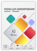 Пленка 303х426 (150 мик) 100 шт. Пленка для ламинирования A3, 303х426 (150 мкм) глянцевая 100шт, ГЕЛЕОС [LPA3-150]