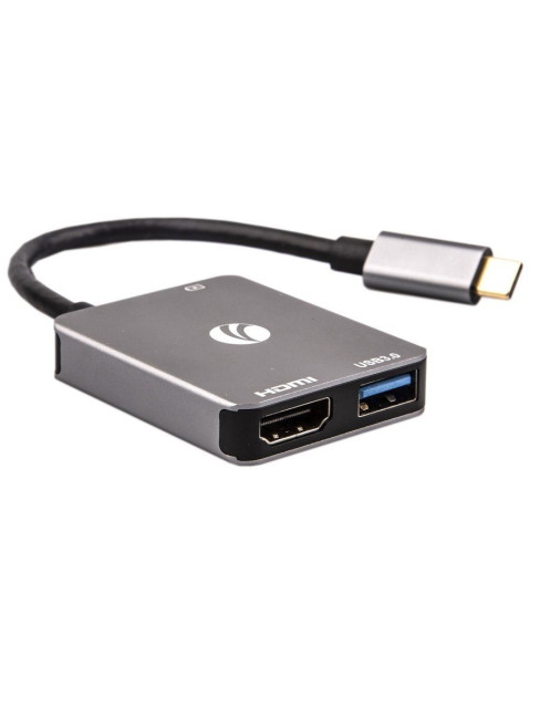 Aдаптер USB3.1 Type-CM-->HDMI A(f) 4K@60 Hz+USB3.0+PD charging, Aluminum Shell,VCOM <CU454> VCOM USB 3.2 Type-C (m) - HDMI (f),USB 3.2 Type-AF,USB 3.2 Type-C (f)