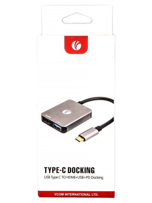 Aдаптер USB3.1 Type-CM-->HDMI A(f) 4K@60 Hz+USB3.0+PD charging, Aluminum Shell,VCOM <CU454> VCOM USB 3.2 Type-C (m) - HDMI (f),USB 3.2 Type-AF,USB 3.2 Type-C (f)