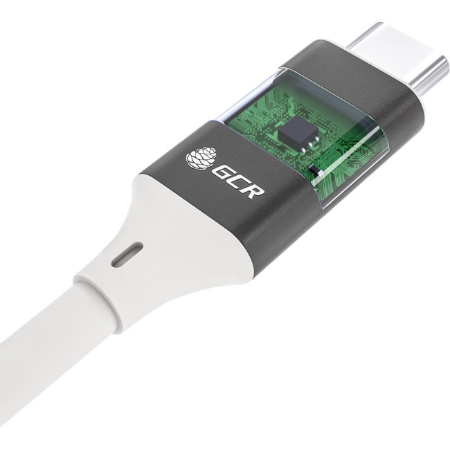 GCR Кабель USB 3.1 Type C-С  1.0m белый, 100W/20V/5A, M/M, TPE, AL сase черный, белый ПВХ, экран, армированный, GCR-50866 Кабель Greenconnect 1 м (GCR-50866)