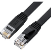 GCR Патч-корд 7.5m PROF плоский прямой кат.7 ethernet, медь, черный, RJ45, T568B, GCR-53179 Greenconnect GCR-53179 кат.7, 7.5 м