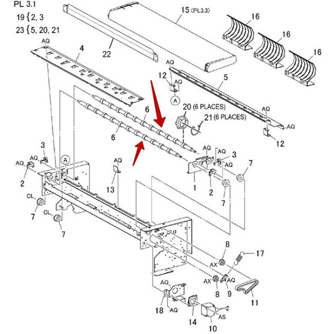 ВАЛ ПОДАЧИ В СБОРЕ 6204 Xerox 022K70621