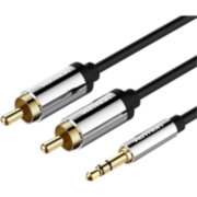 Кабель Vention аудио Jack 3,5 mm M/2RCA M - 1,5м Черный Vention P550AC150-S