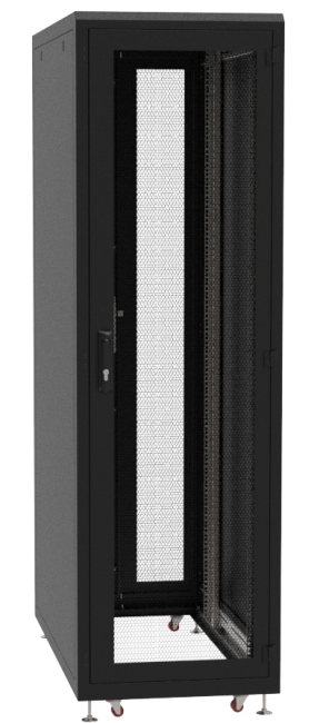 Напольный 19" серверный шкаф MIROTEK 42U,ширина 800мм, глубина 1050мм, двери вентилируемые 86% перфорации: спереди одностворчатая, сзади двухстворчатая, грузоподъемность 1500кг, ролики, цвет RAL9005 (черный) MIROTEK МИР MIR3150 Напольный 19" серверный шкаф MIROTEK 42U,ширина 800мм, глубина 1050мм, двери вентилируемые 86% перфорации: спереди одностворчатая, сзади двухстворчатая, грузоподъемность 1500кг, ролики, цвет RAL9005 (черный) MIROTEK МИР MIR3150