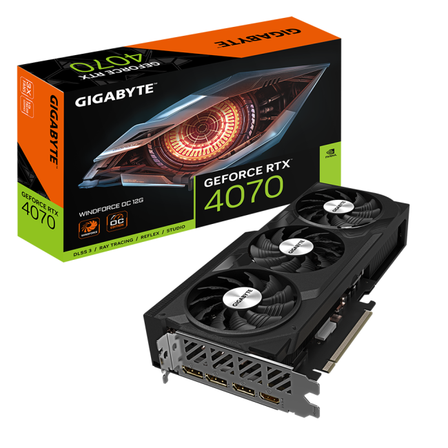 Видеокарта GIGABYTE GV-N4070WF3OC-12GD Видеокарта GIGABYTE GV-N4070WF3OC-12GD