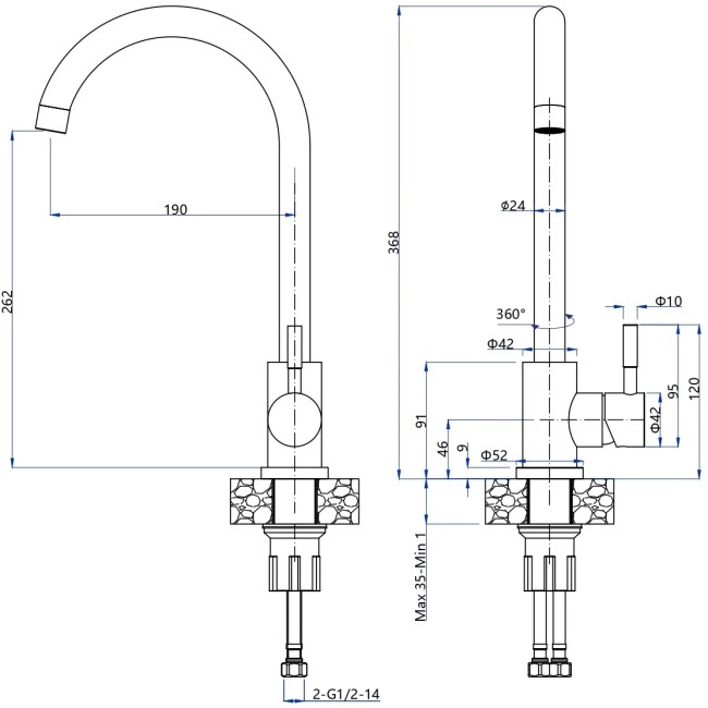 Смеситель GRANFEST GranFest Z-5410 inox Смеситель GRANFEST GranFest Z-5410 inox