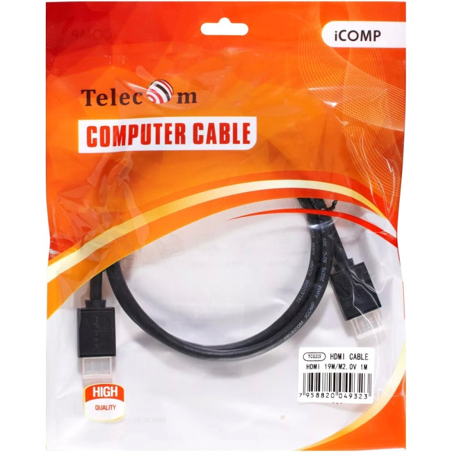 Кабель HDMI-19M --- HDMI-19M ver 2.0+3D/Ethernet ,1m Telecom <TCG215-1M> VCOM TCG215-1M Кабель HDMI-19M --- HDMI-19M ver 2.0+3D/Ethernet ,1m Telecom <TCG215-1M> VCOM TCG215-1M