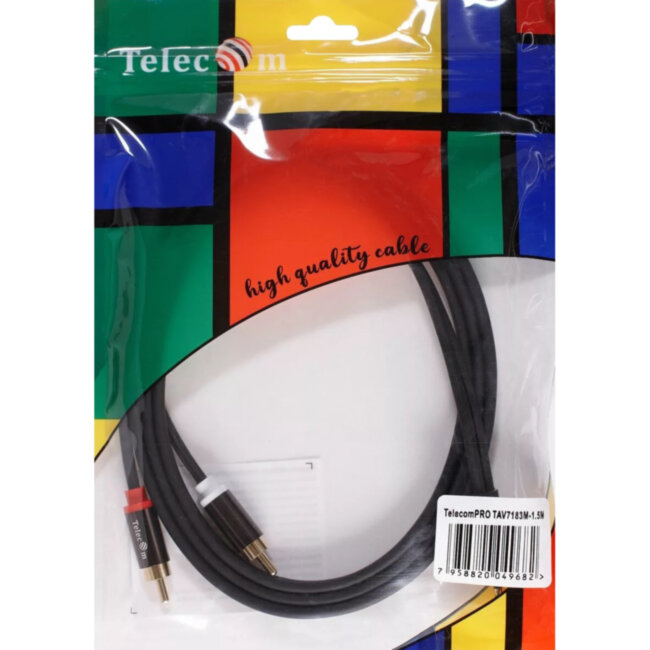 Кабель соединит 3.5 Jack (M) - 2xRCA (M), 1.5м Telecom PRO <TAV7183M-1.5M> VCOM TAV7183M-1.5M
