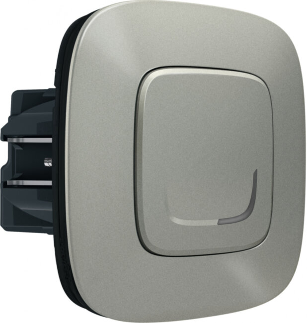 VLN-a АЛЮ Вкл/светорег.5-300Вт Умный выключатель/светорегулятор Legrand серия Valena Allure with NETATMO, Цвет Алюминий . Управление со смартфона, 5-300 Вт, 230В. Рамка в комплекте.