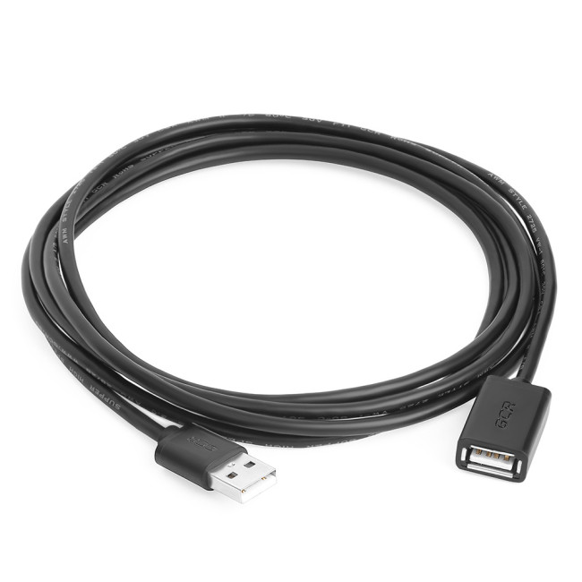 Greenconnect Удлинитель USB 2.0  1.8m черный, AM / AF, 28/28 AWG, экран, армированный, морозостойкий, GCR-50567 Greenconnect USB 2.0 Type-AM - USB 2.0 Type-AF 1.8м