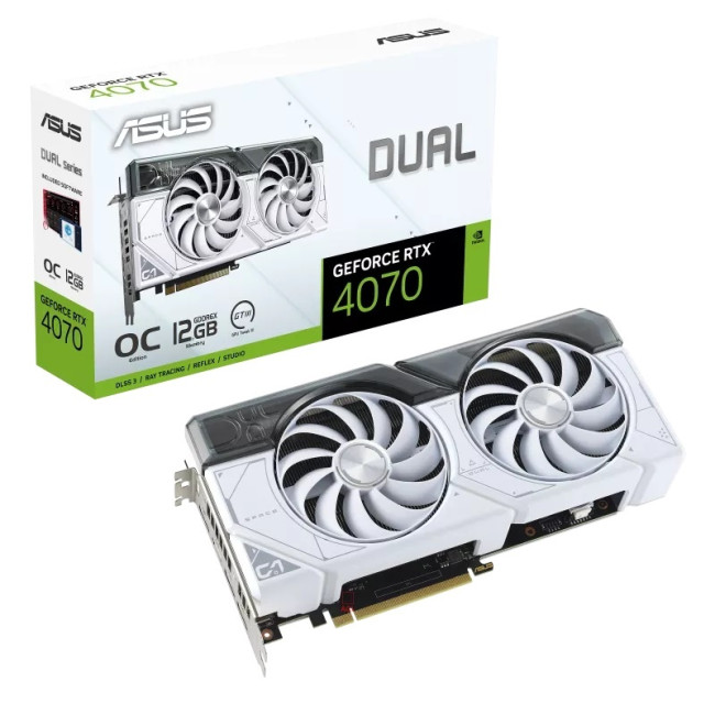 Видеокарта ASUS DUAL RTX4070 O12G WHITE 90YV0IZ4-M0NA00 Видеокарта ASUS DUAL RTX4070 O12G WHITE 90YV0IZ4-M0NA00