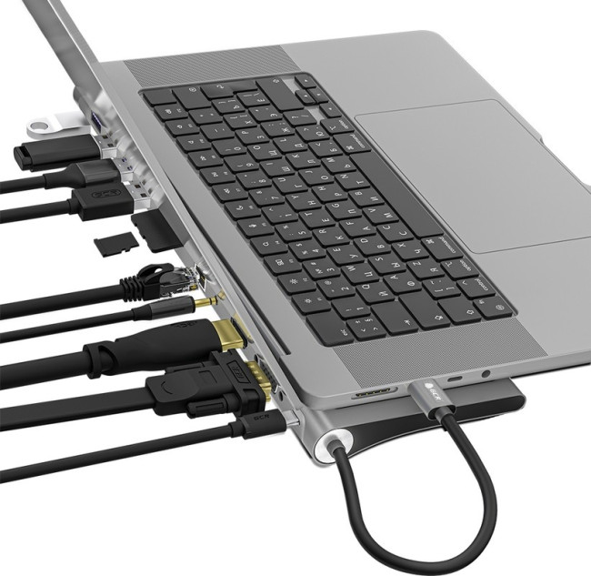 GCR Док-станция 11 в 1 Multiport Aluminum Type C 3.1 на USB 3.0 + 3 x USB 2.0 + Type C PD + HDMI 2.0 + VGA + SD/MicroSD + audio 3.5mm jack, GCR-54220 Greenconnect GCR-54220 GCR Док-станция 11 в 1 Multiport Aluminum Type C 3.1 на USB 3.0 + 3 x USB 2.0 + Type C PD + HDMI 2.0 + VGA + SD/MicroSD + audio 3.5mm jack, GCR-54220 Greenconnect GCR-54220