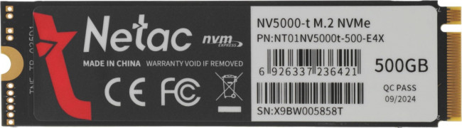 Накопитель SSD Netac NT01NV5000T-500-E4X