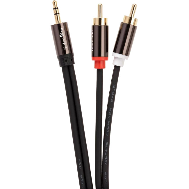 Кабель соединит 3.5 Jack (M) - 2xRCA (M), 3м Telecom PRO <TAV7183M-3M> VCOM TAV7183M-3M