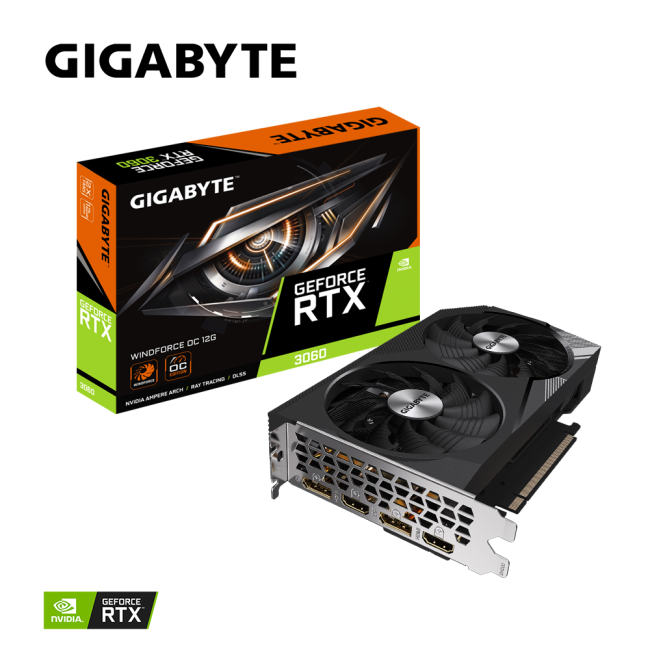 Видеокарта GIGABYTE GV-N3060WF2OC-12GD Видеокарта GIGABYTE GV-N3060WF2OC-12GD
