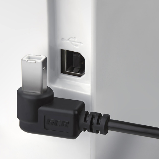 Greenconnect Кабель 3.0m USB 2.0, AM/BM угловой, черный, 28/28 AWG, экран, армированный, морозостойкий, GCR-UPC3M2-BB2S-3.0m Greenconnect  USB 2.0 Type-AM - USB 2.0 Type-BM 3м