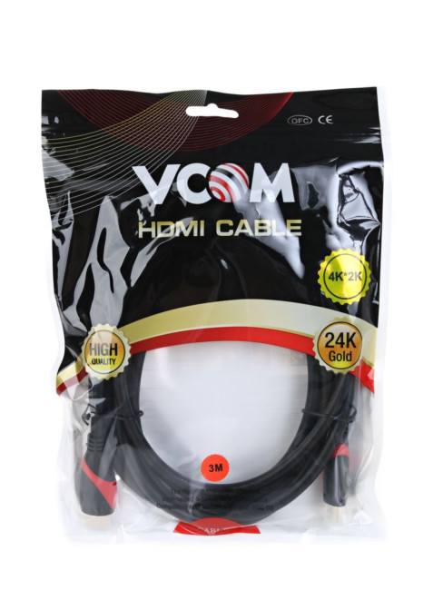 Кабель HDMI 19M/M ver. 2.0 black red, 3m VCOM <CG525-R-3.0> VCOM HDMI (m) - HDMI (m) 3м