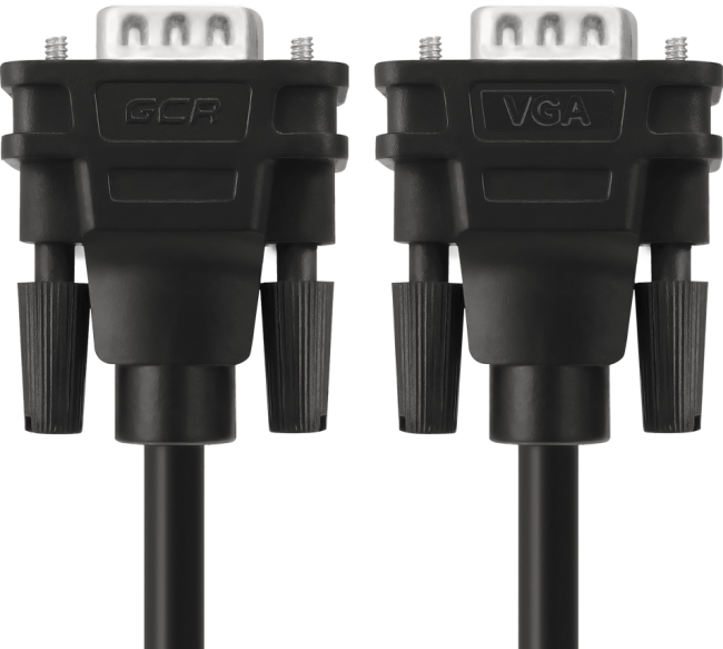 Greenconnect Кабель SVGA 1.0m чёрный, OD6.0mm. 15M / 15M GCR-VM2VM1-1.0m, 28/28 AWG, двойной экран Greenconnect VGA (m) - VGA (m) 1м