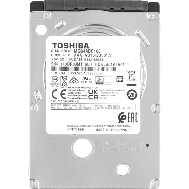 Жесткий диск Toshiba MQ04AB 1Tb (MQ04ABF100R) Жесткий диск Toshiba MQ04AB 1Tb (MQ04ABF100R)