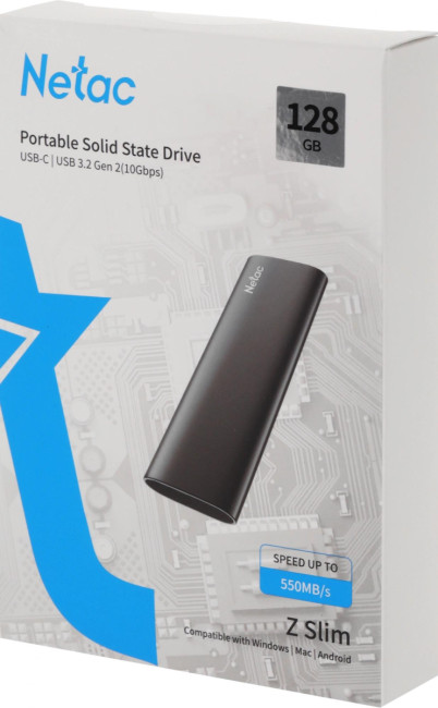 Накопитель SSD Netac NT01ZSLIM-128G-32BK Накопитель SSD Netac NT01ZSLIM-128G-32BK