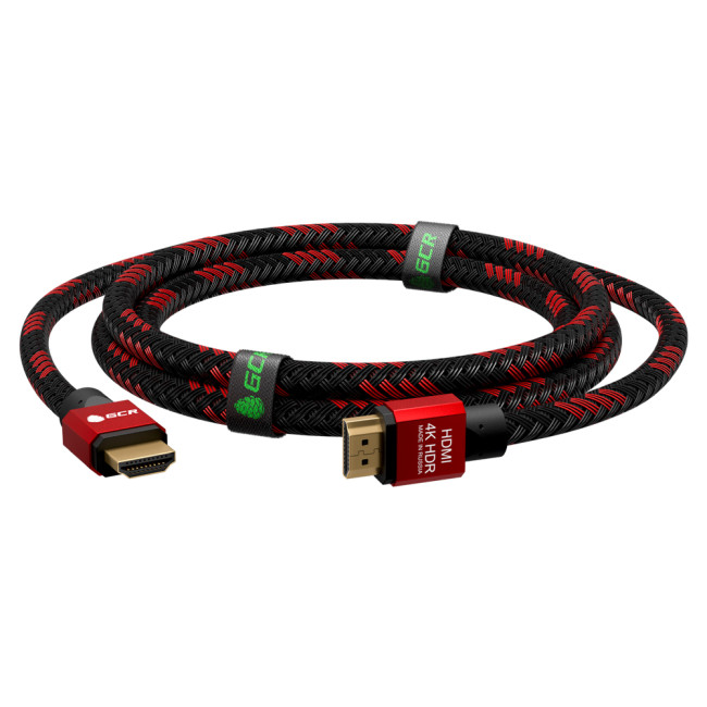 GCR Кабель 0.3m HDMI версия 2.0, HDR 4:2:2, Ultra HD, 4K 60 fps 60Hz/5K*30Hz, 3D, AUDIO, 18.0 Гбит/с, 28/28 AWG, OD7.8mm, тройной экран, BICOLOR нейлон, AL корпус красный, GCR-52289 Greenconnect HDMI (m) - HDMI (m) 0.3м GCR Кабель 0.3m HDMI версия 2.0, HDR 4:2:2, Ultra HD, 4K 60 fps 60Hz/5K*30Hz, 3D, AUDIO, 18.0 Гбит/с, 28/28 AWG, OD7.8mm, тройной экран, BICOLOR нейлон, AL корпус красный, GCR-52289 Greenconnect HDMI (m) - HDMI (m) 0.3м