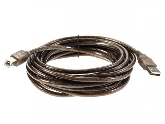 Кабель USB2.0 AM/BM 5m прозрачная изоляция Telecom (VUS6900T-5M) Telecom USB 2.0 Type-AM - USB 2.0 Type-BM 5м