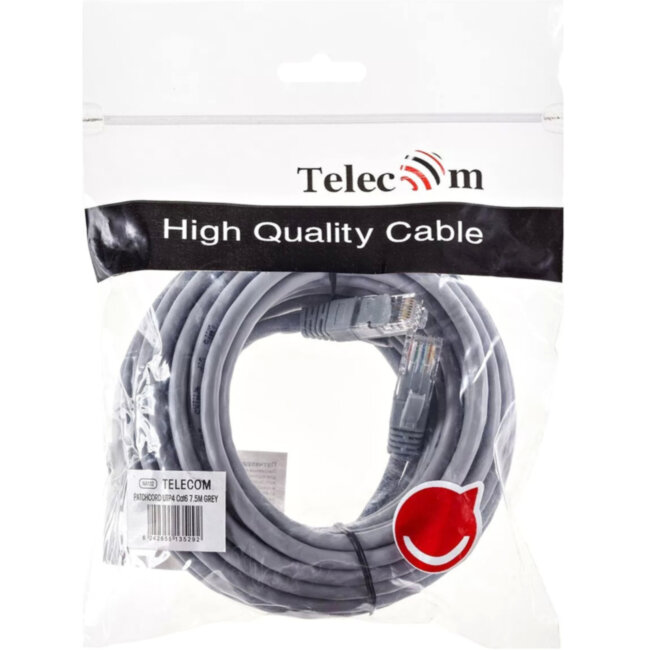 Патчкорд литой Telecom  UTP кат.6 7,5m VCOM NA102-UTP-C6-7.5M