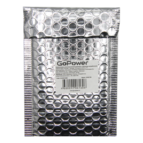 Аккумулятор Li-Pol GoPower LP401730 PK1 3.7V 150mAh (1/10/250) Аккумулятор Li-Pol GoPower LP401730 (00-00019588)