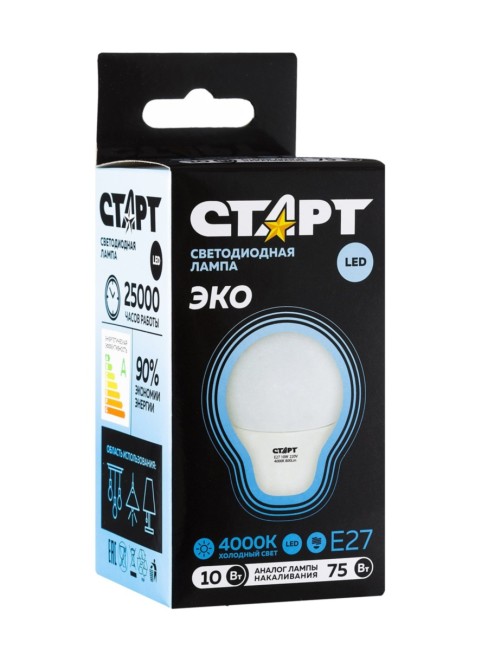 Лампа светодиодная СТАРТ груша E27 10W 4000К Лампа светодиодная СТАРТ груша E27 10W 4000К