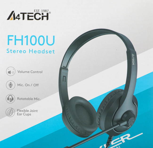 Наушники с микрофоном A4Tech FH100U (STONE BLACK) Наушники с микрофоном A4Tech FH100U (STONE BLACK)