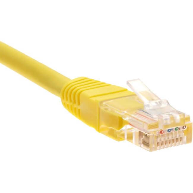 Патчкорд литой "Telecom" UTP кат.5е 0,5м желтый VCOM NA102-Y-0.5M