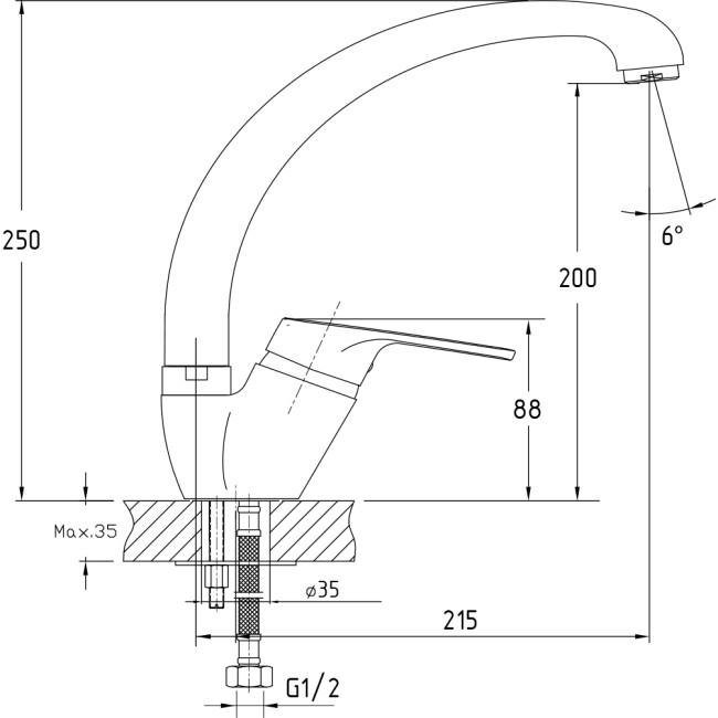 Смеситель GRANFEST GranFest 3323 black Смеситель GRANFEST GranFest 3323 black