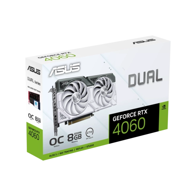 Видеокарта DUAL-RTX4060-O8G-WHITE (90YV0JC2-M0NA00) Видеокарта DUAL-RTX4060-O8G-WHITE (90YV0JC2-M0NA00)
