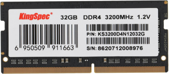 Память DDR4 32GB 3200MHz SHENZHEN KINGSPEC ELECTRONICS TECHNOLOGY CO LTD KS3200D4N12032G