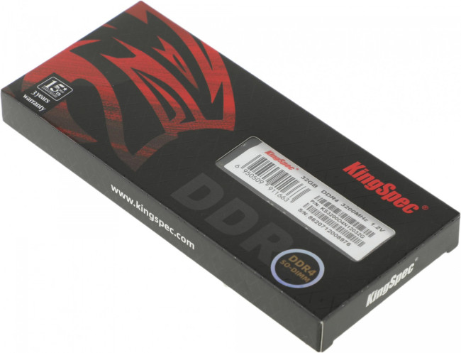 Память DDR4 32GB 3200MHz SHENZHEN KINGSPEC ELECTRONICS TECHNOLOGY CO LTD KS3200D4N12032G