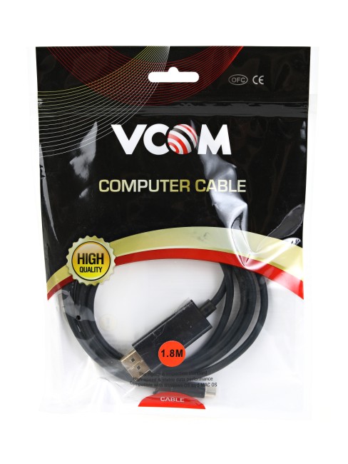 Кабель-адаптер VCOM USB 3.1 Type-Cm --> DP(m) 3840x2160@30Hz, 1.8м