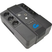 ИБП Парус электро СИПБ08БА.6-11/ЛИ Schuko, линейно-интерактивный,  800ВА, 480Вт, 6 евророзеток (4 с батарейной защитой, 2 с фильтрацией), АКБ 1 штука 12В 9Ач, ШГВ 293х202х93мм., вес 4,9кг. Парус электро СИПБ08БА.6-11/ЛИ ЕВРО