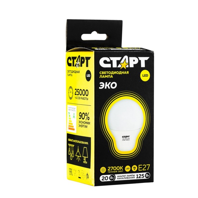 Лампа светодиодная СТАРТ груша E27 20W 3000К Лампа светодиодная СТАРТ груша E27 20W 3000К
