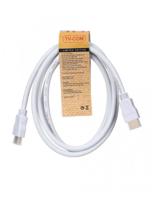 Кабель цифровой HDMI19M to HDMI19M, V1.4+3D, 1,8m, TV-COM <CG150SW-1.8M>белый TV-COM HDMI (m) - HDMI (m) 1.8м