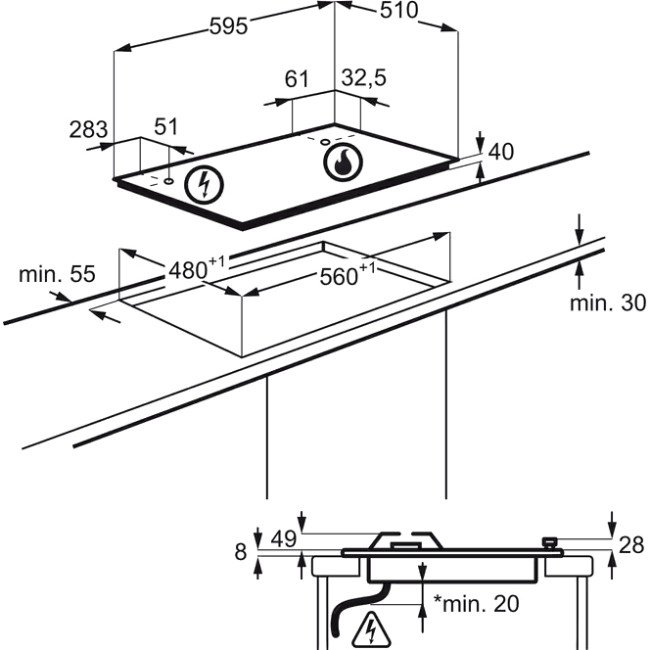 Встраиваемые газовые панели ELECTROLUX Electrolux EGS6426SX